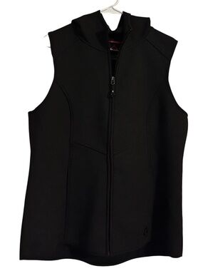Gerry Women’s Black Full Zip Scuba Hooded Sleeveless Outdoor Vest Jacket Sz-XL